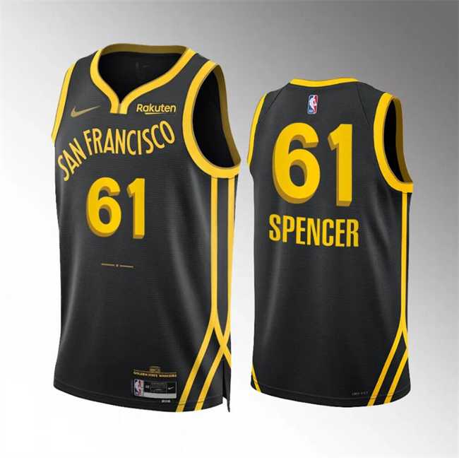 Mens Golden State Warriors #61 Pat Spencer Navy Statement Edition Stitched Basketball Jersey Dzhi->->NBA Jersey